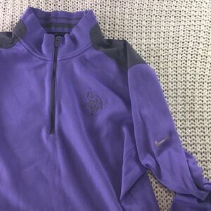 Purple Nike Golf Quarter-Zip Pullover Viking logo size medium